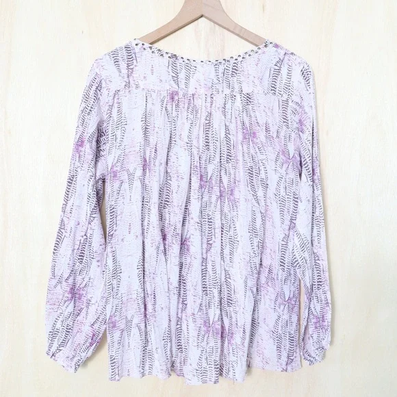 Zadig & Voltaire Tiny Pattern Cotton Blouse Purple White Size Medium runs Large - Picture 3 of 4